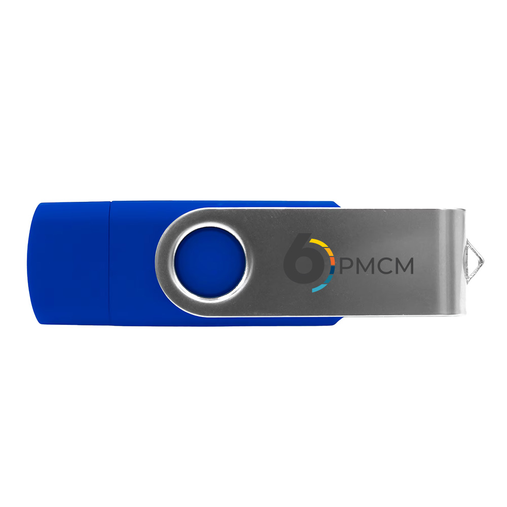 Flash Drive Type A & C Silver Swivel
