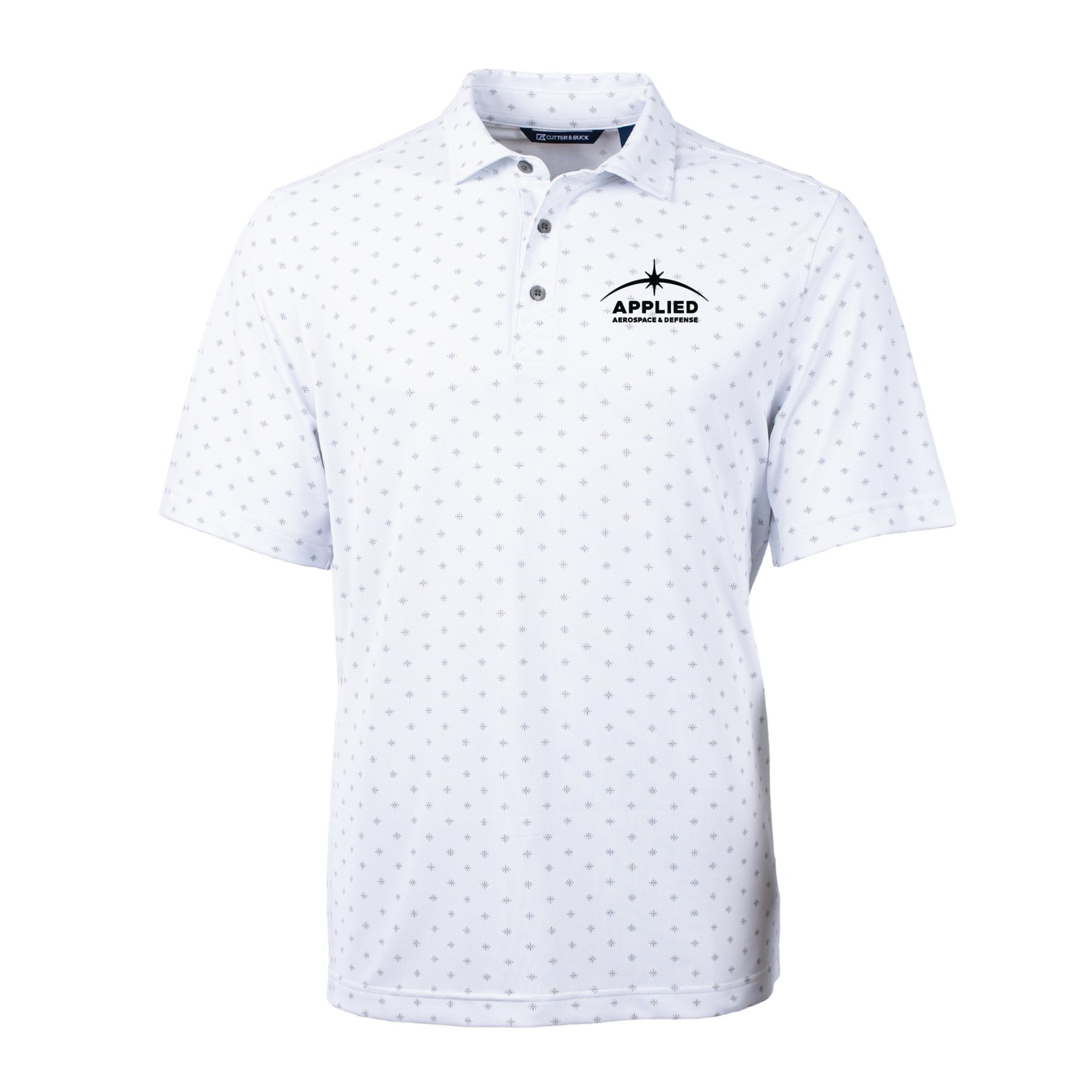 Cutter & Buck Virtue Recycled Tile Print Featherlight Pique Mens Polo