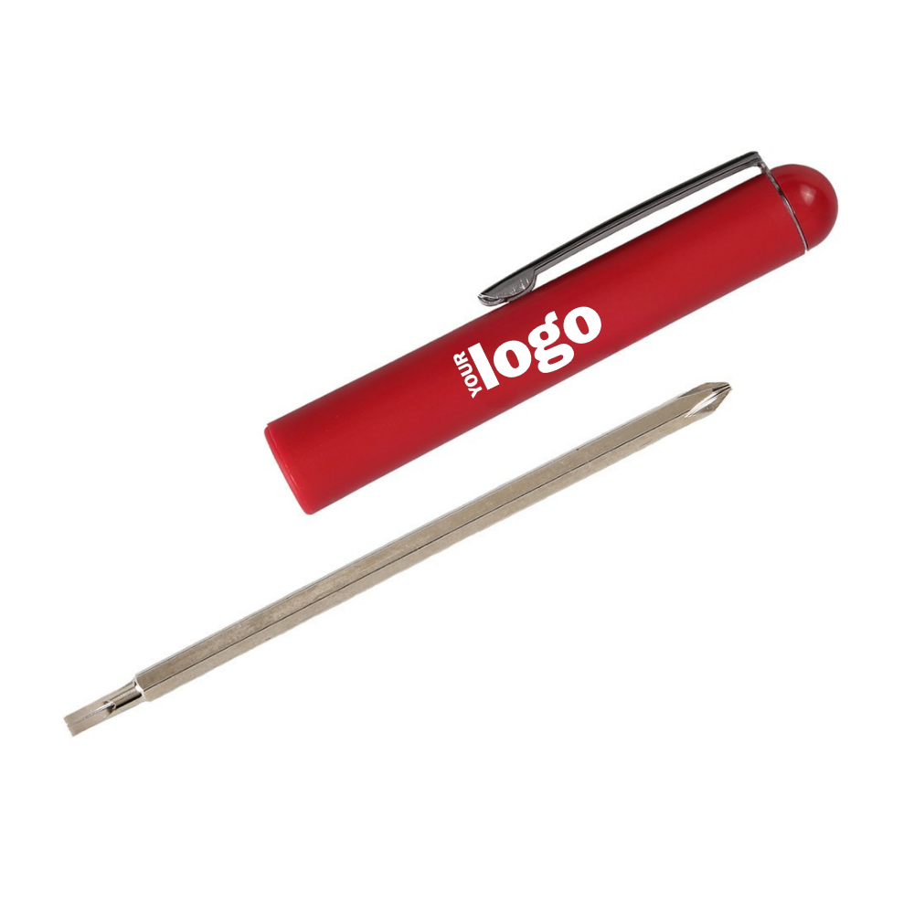 Pocket Screwdriver with Reversible Phillips and Flat Blade