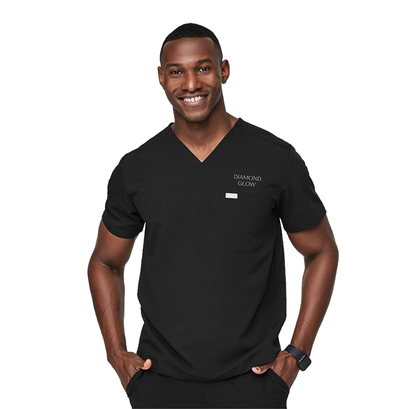 Men's DiamondGlow® FIGS Leon™ Three-Pocket Scrub Top