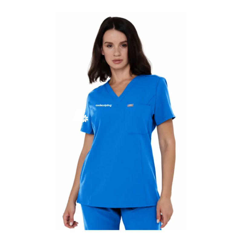 Women's CoolSculpting® FIGS Catarina™ One-Pocket Scrub Top - Royal Blue