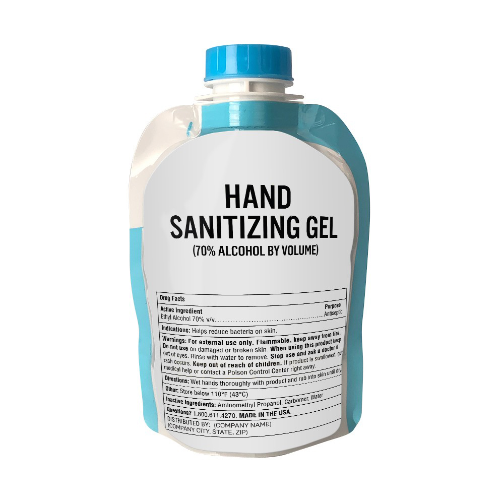 4 oz Clear Sanitizer Refill in Wide Mouth Squeeze Pouch