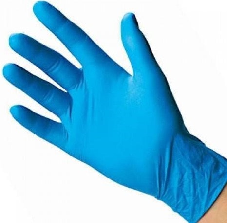 Nitrile Powder-Free Blue Disposable Gloves-LARGE