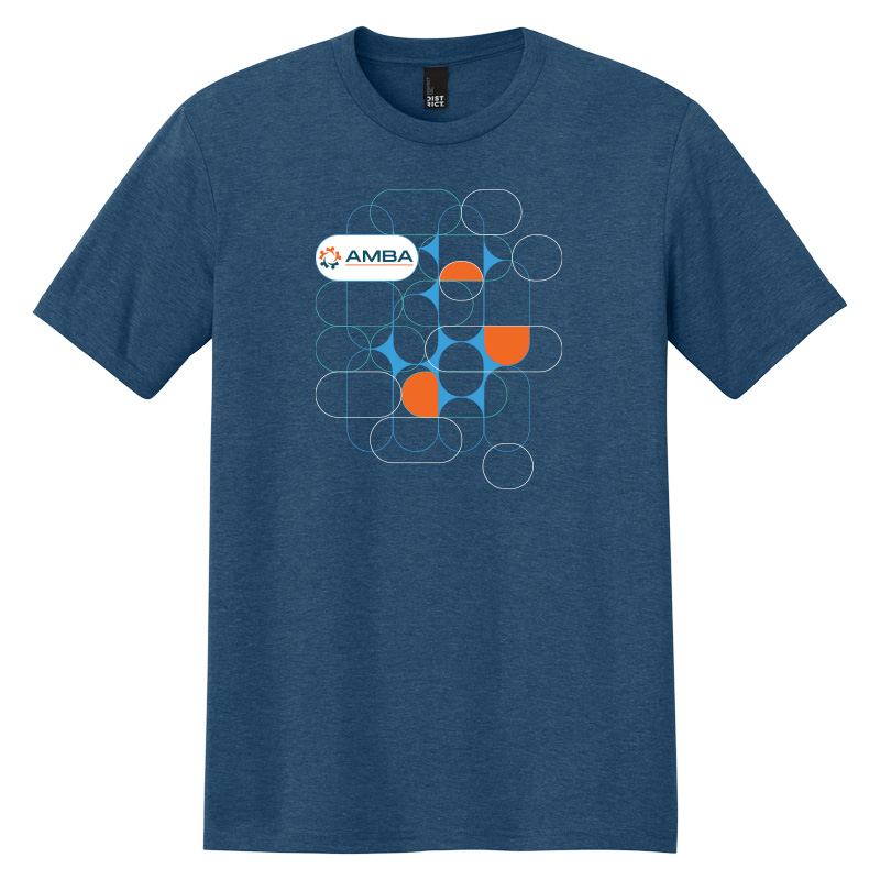 AMBA Heathered Graphic Tee - Heathered Neptune Blue
