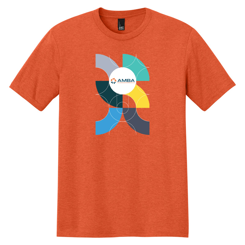 AMBA Heathered Graphic Tee - Deep Orange Heather
