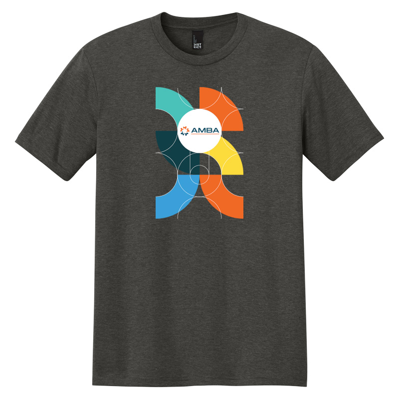 AMBA Heathered Graphic Tee - Heathered Charcoal