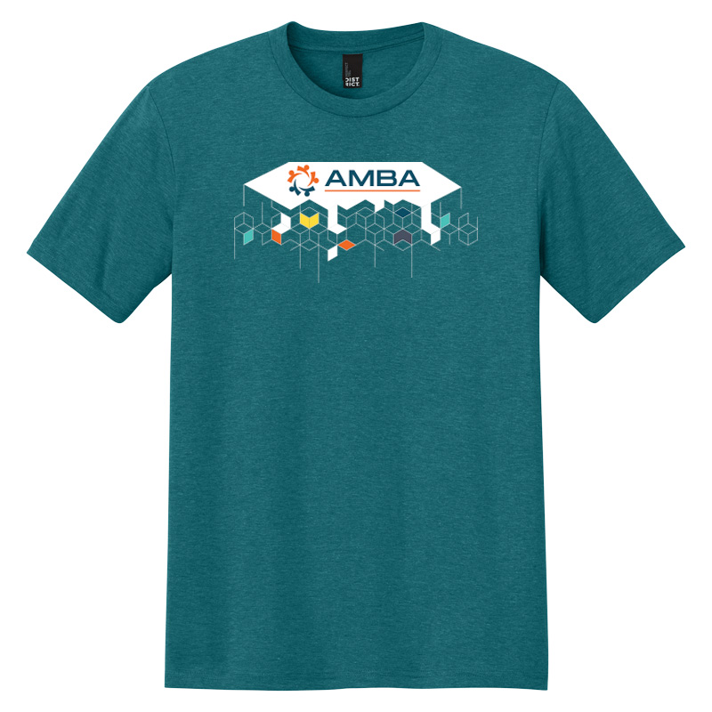 AMBA Heathered Graphic Tee - Heathered Teal
