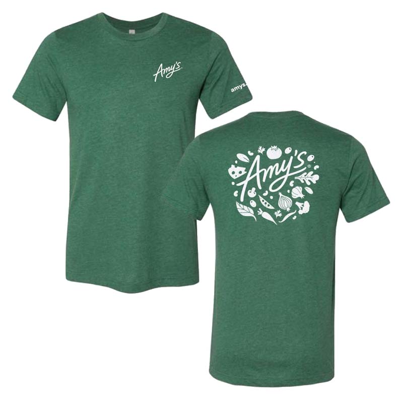 Amy's T-Shirt (Unisex Veggies design) Grass Green Heather