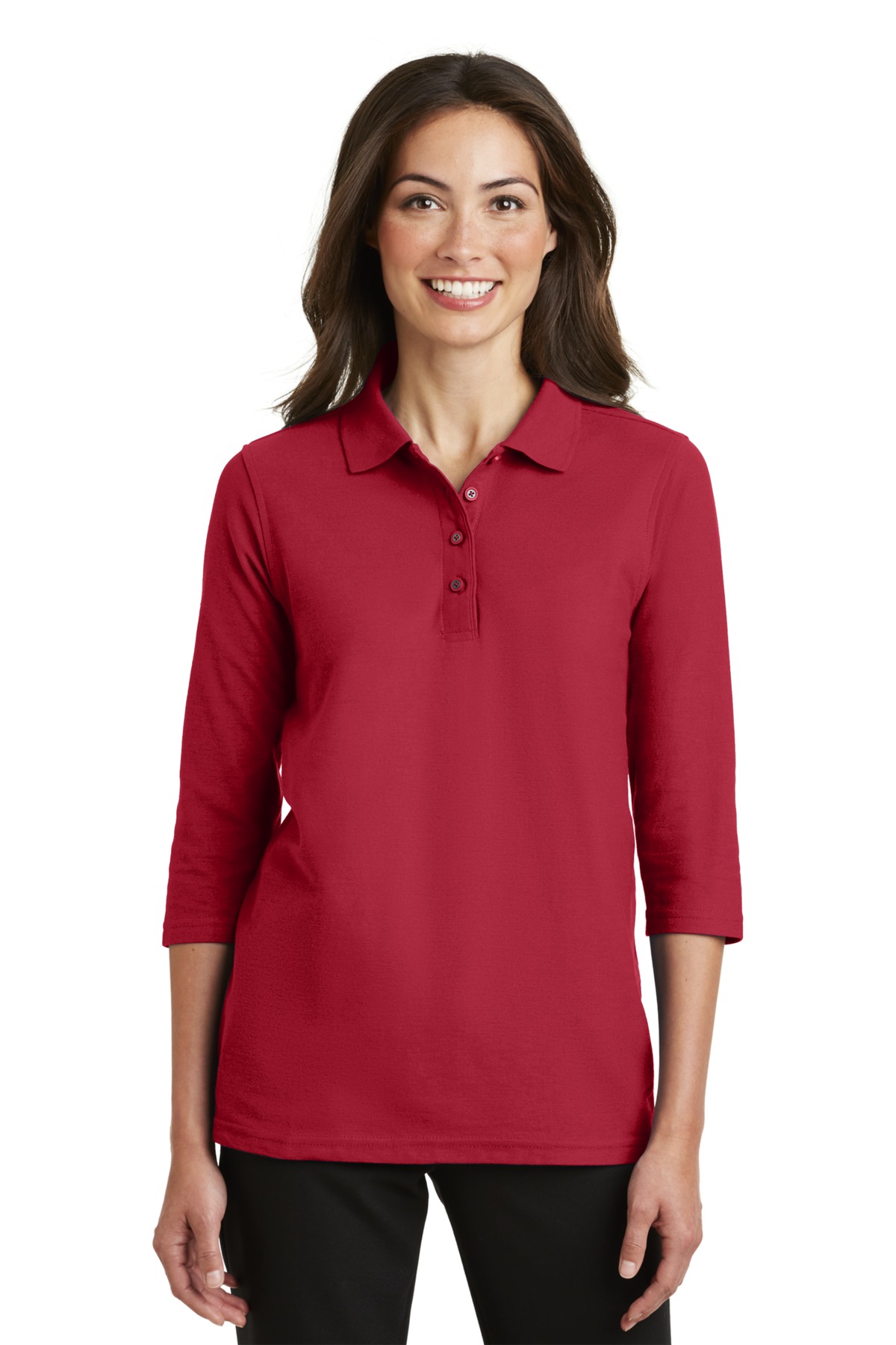 Port Authority Women's Silk Touch 3/4-Sleeve Polo L562