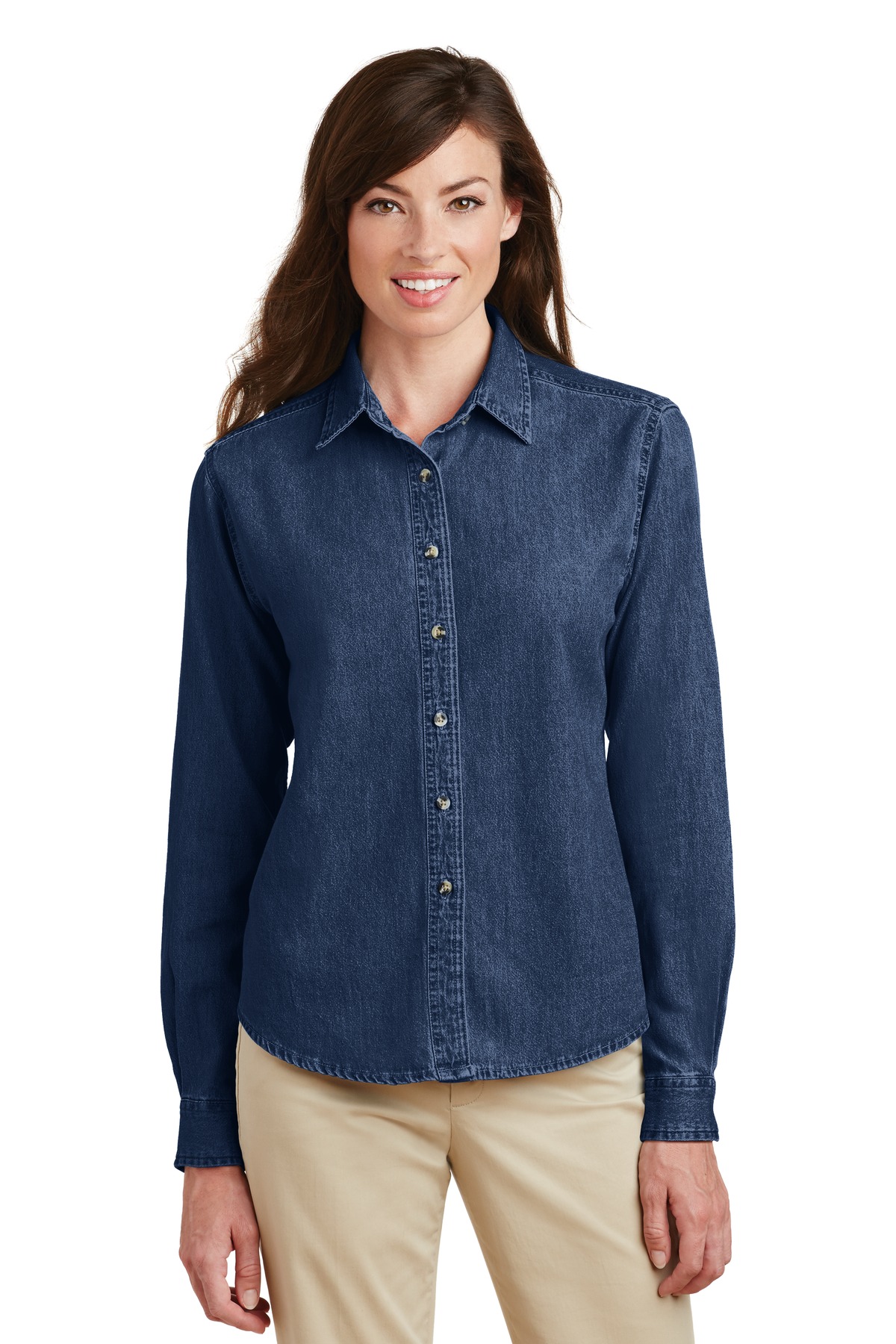 Port & Company Women's Long Sleeve Value Denim Shirt LSP10