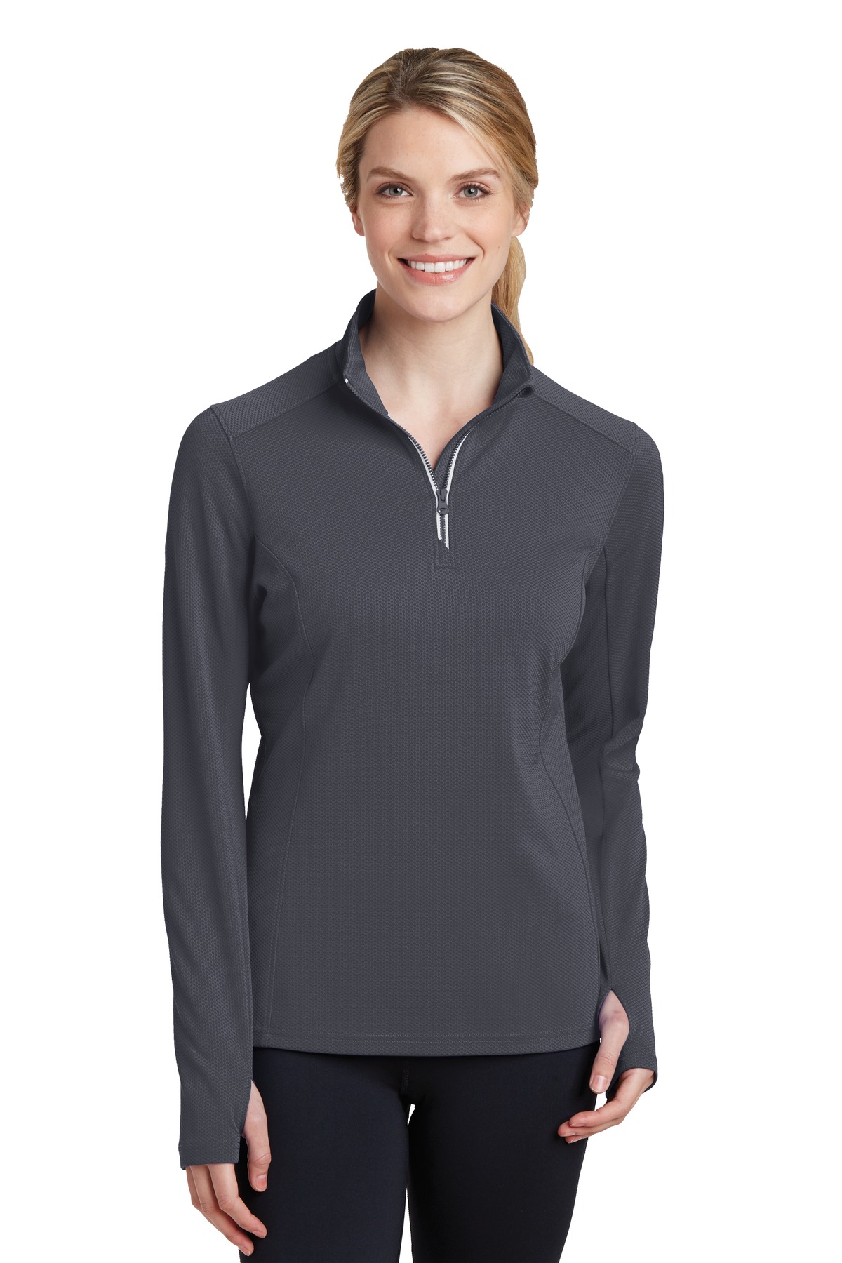 Sport-Tek Women's Sport-Wick Textured 1/4-Zip Pullover LST860