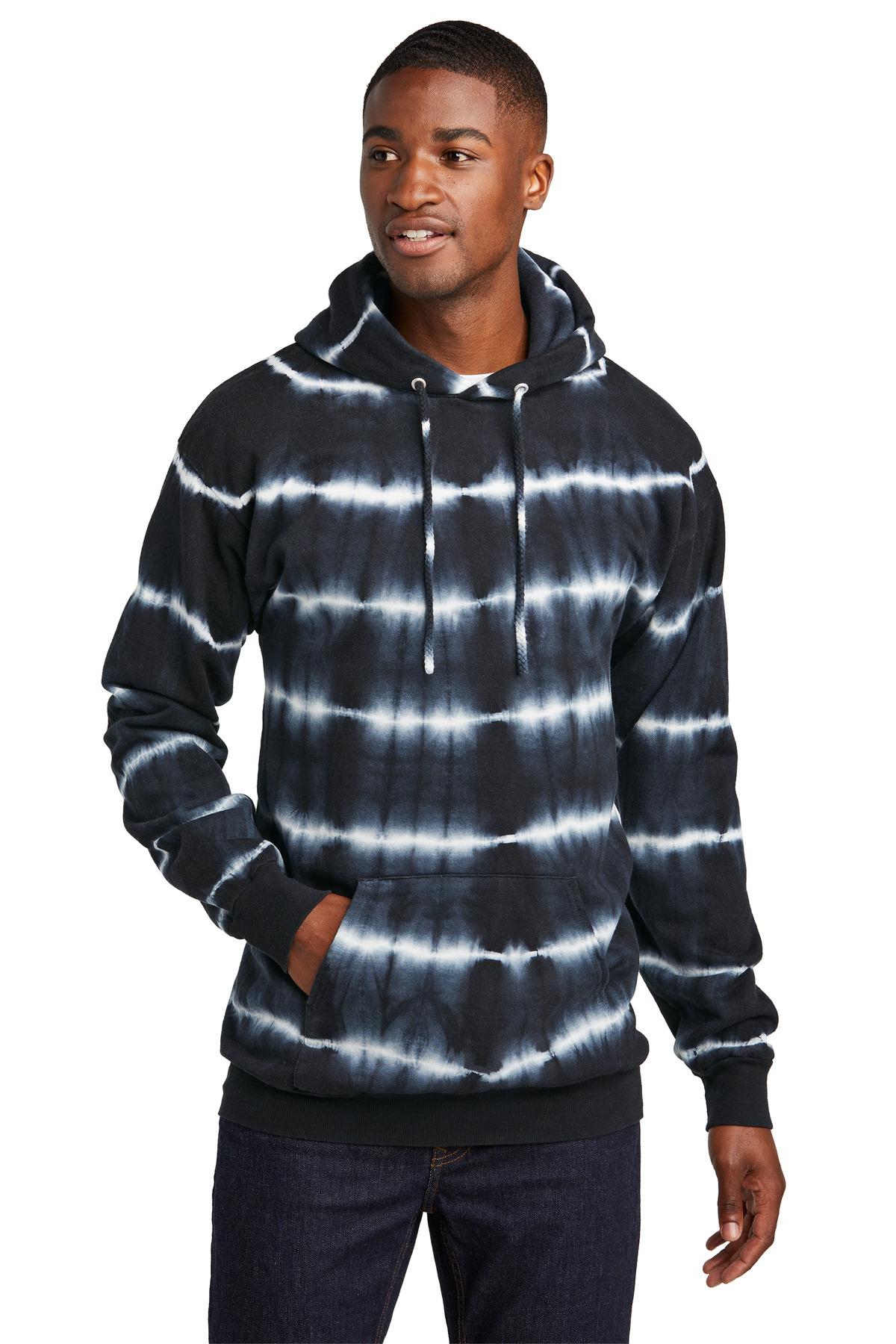 Port & Co Allover Stripe Tie-Dye Fleece PC143