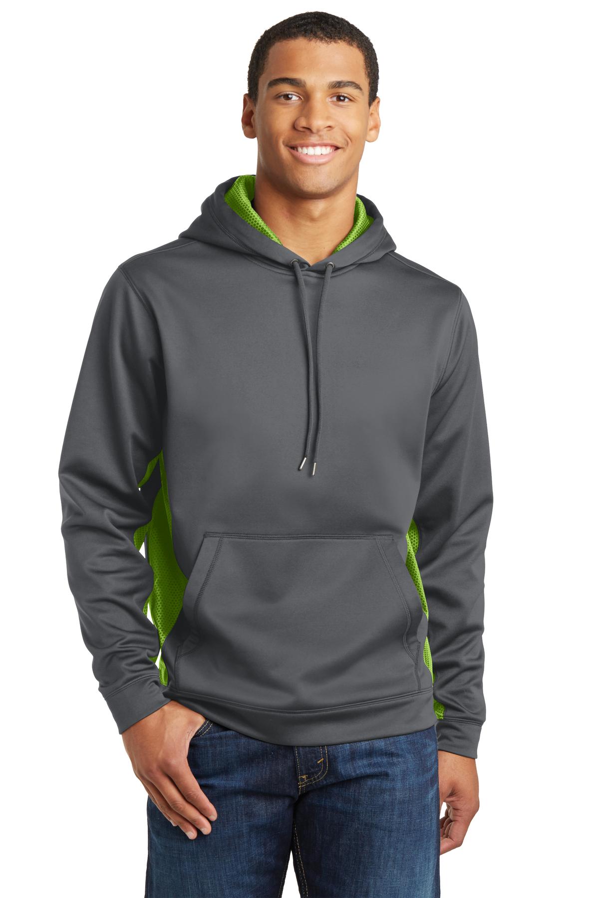 Sport-Tek Sport-Wick CamoHex Fleece Colorblock Hooded Pullover ST239