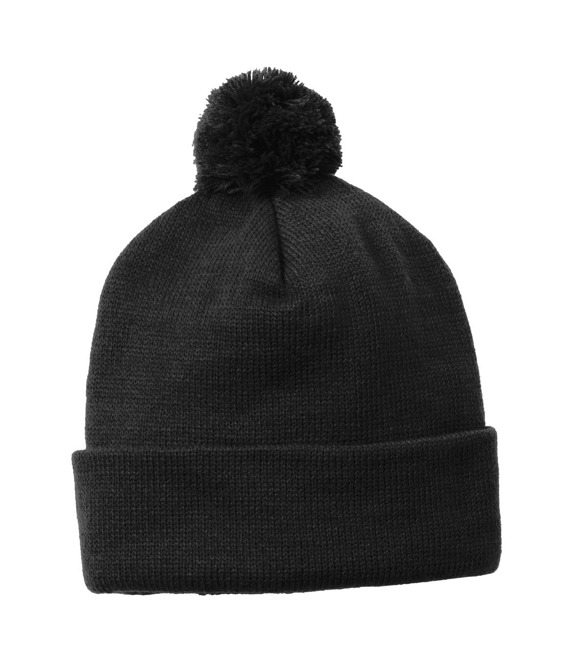 Sport-Tek Solid Pom Pom Beanie STC37