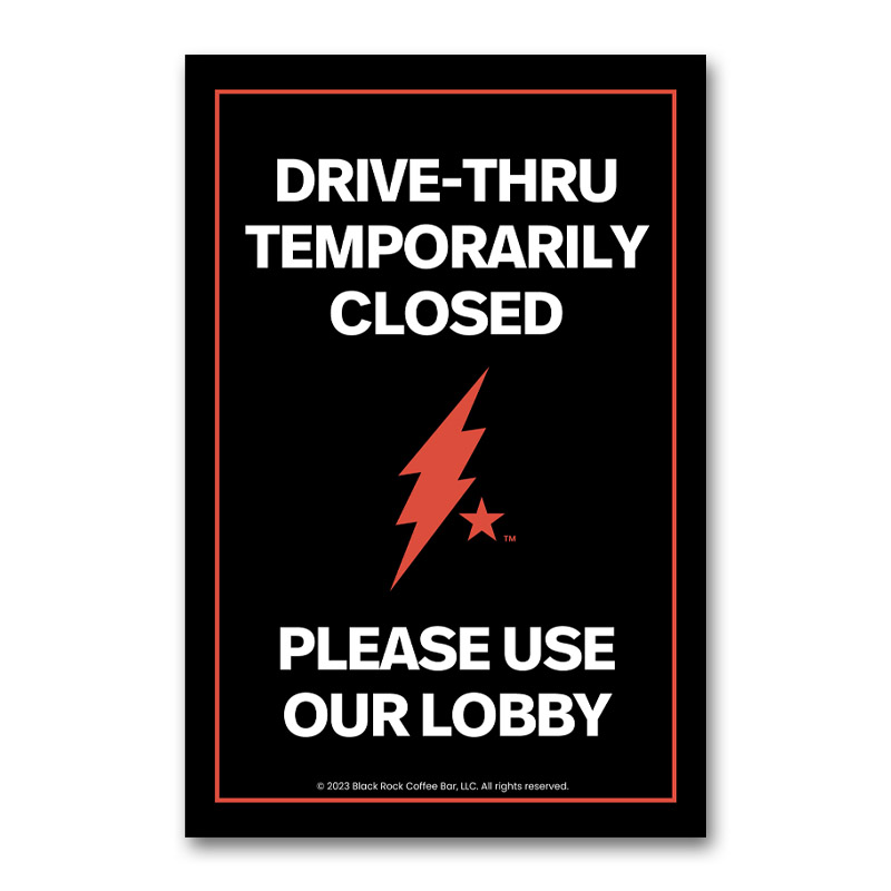 Drive Thru Closed Use Lobby A-Frame