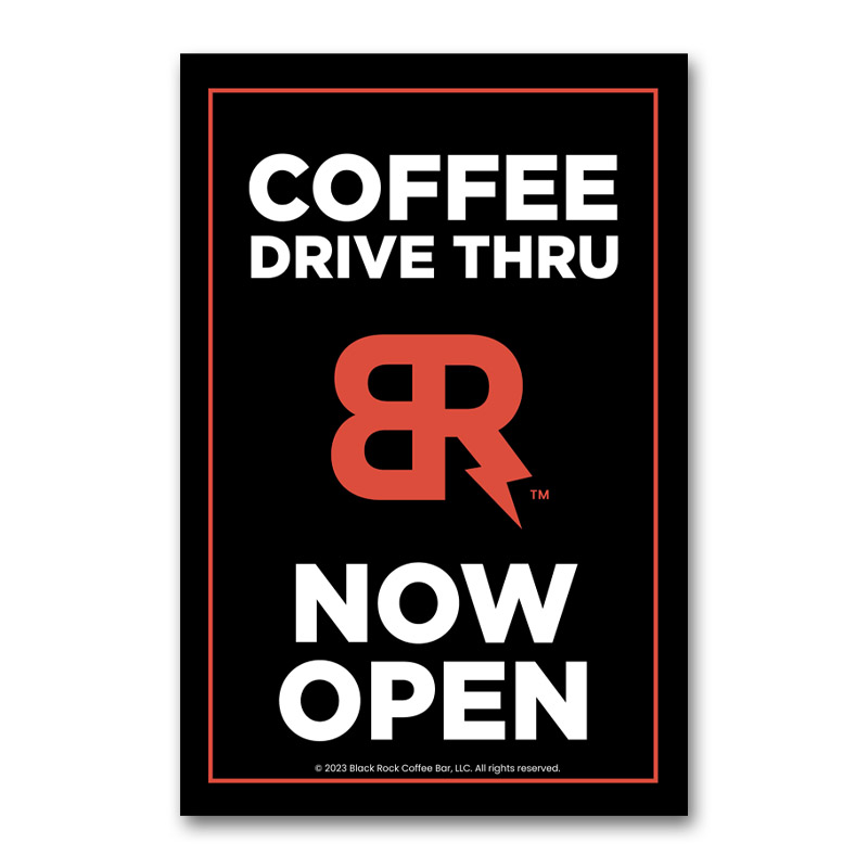 Coffee Drive Thru Now Open - BR Logo