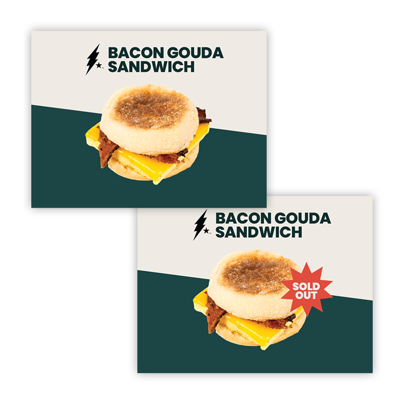 Bacon Gouda Sandwich Sign