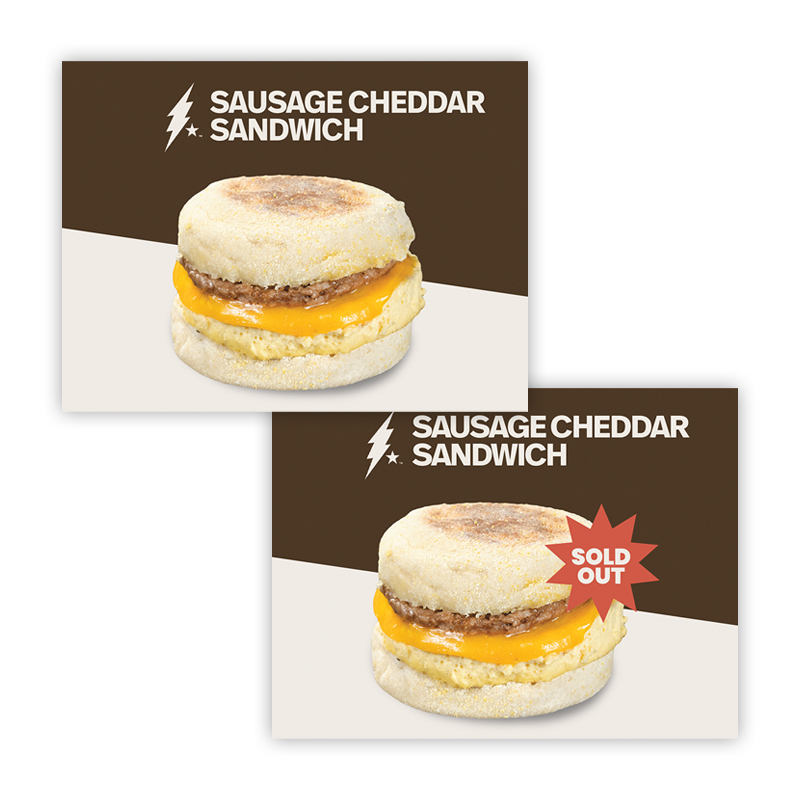 Sausage & Cheese Sandwich Sign