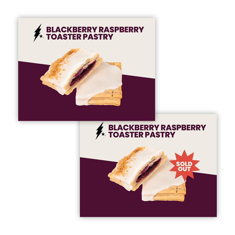 Blackberry Raspberry Toaster Pastry Sign