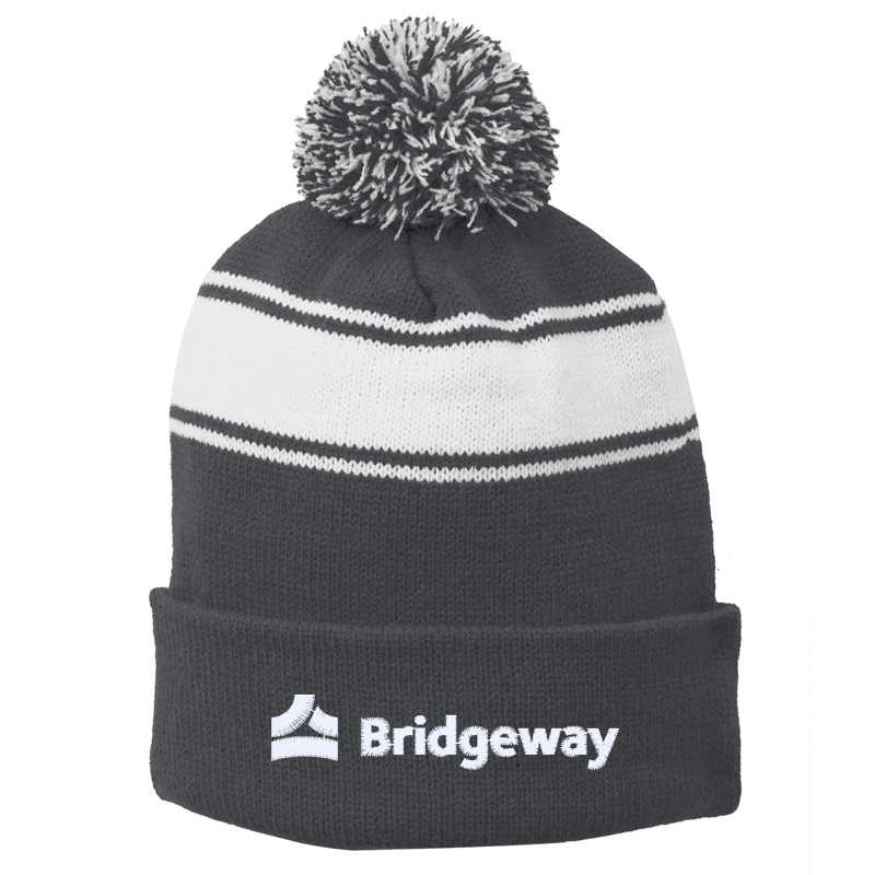 Sport-Tek - Stripe Pom Pom Beanie