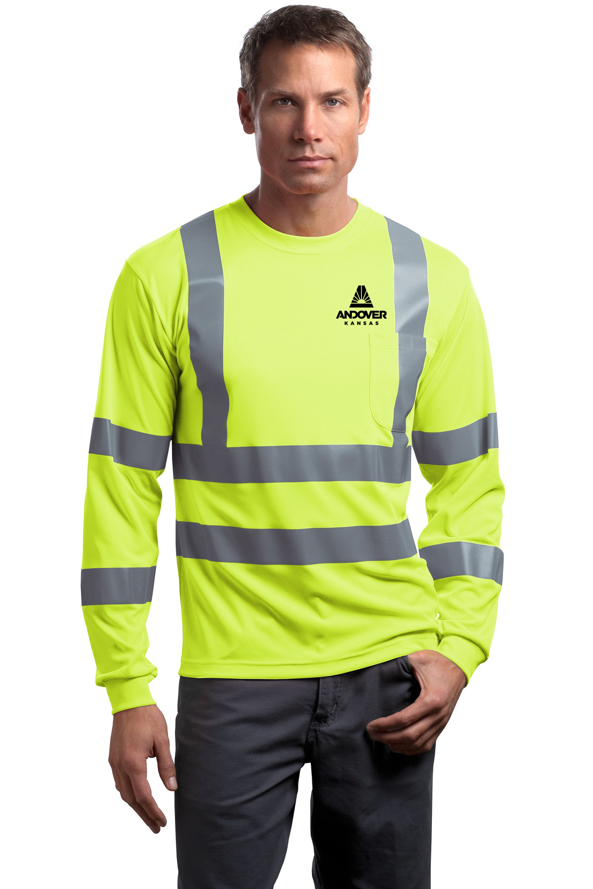 CornerStone ANSI 107 Class 3 Long Sleeve Snag-Resistant Reflective T-Shirt. CS409