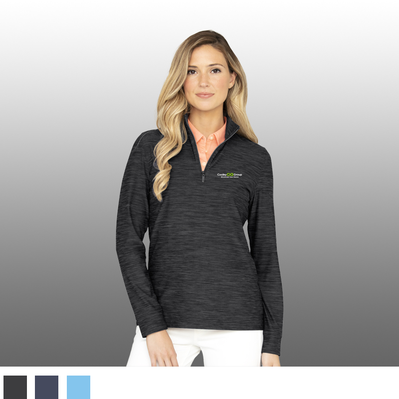 Women's Greg Norman Play Dry® Heather 1/4-Zip Mock Neck