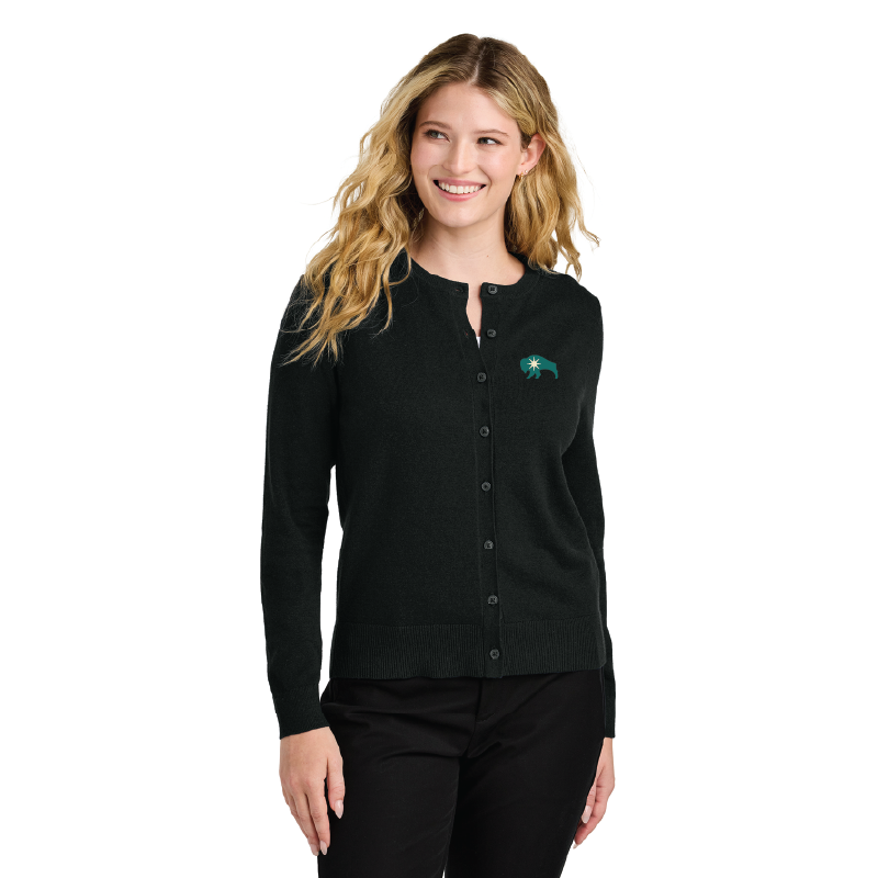 Port Authority® Women’s Easy Care Crewneck Cardigan Sweater