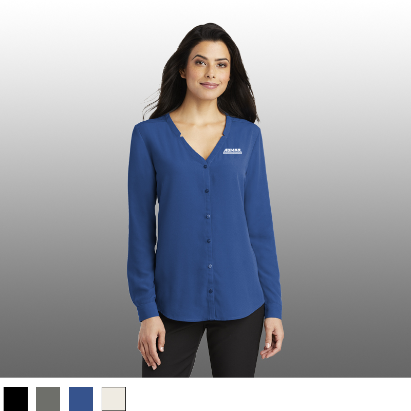 Port Authority® Ladies LS Button-Front Blouse