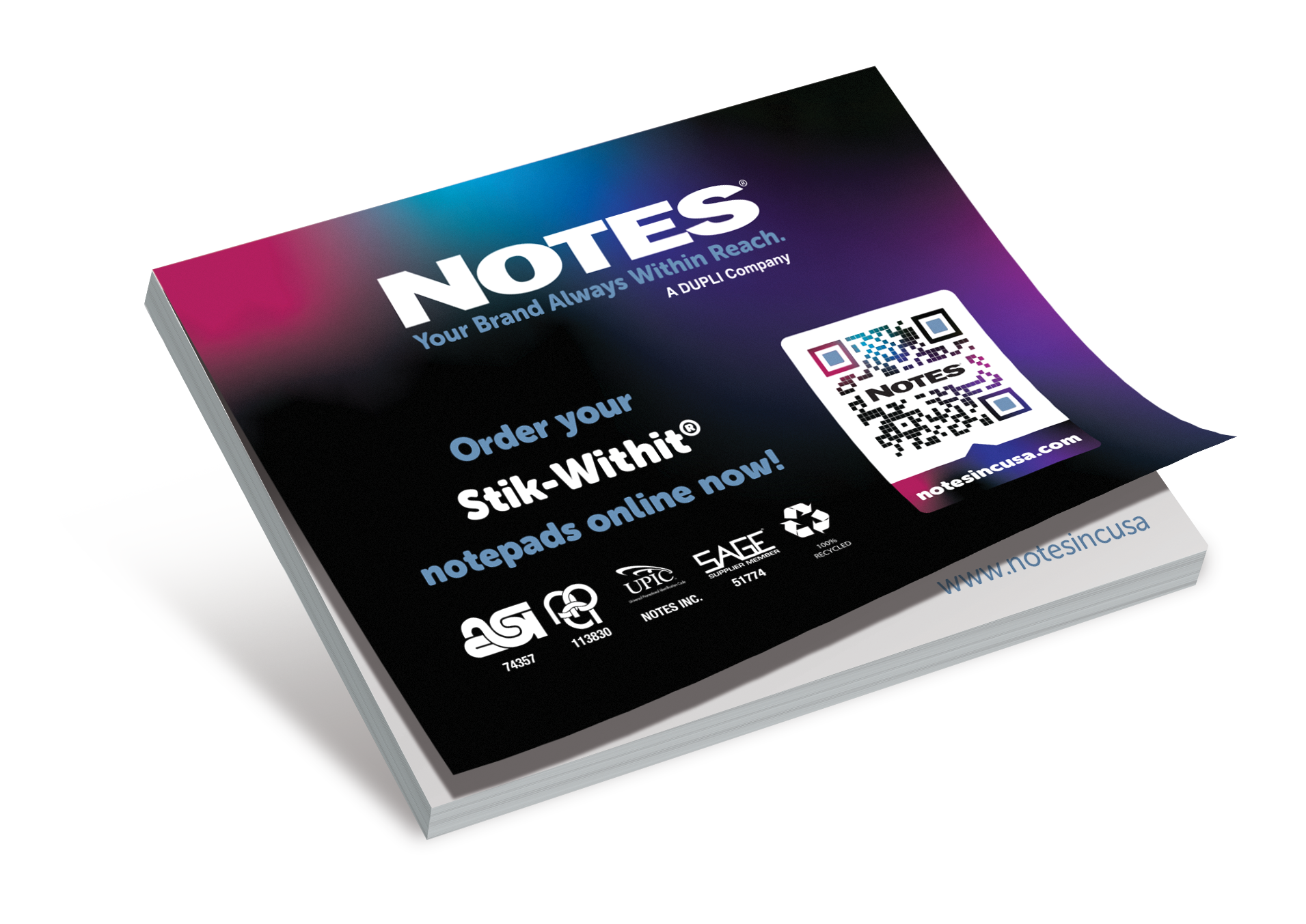 STIK-WITHIT® NOTEPADS: BELOW MIN