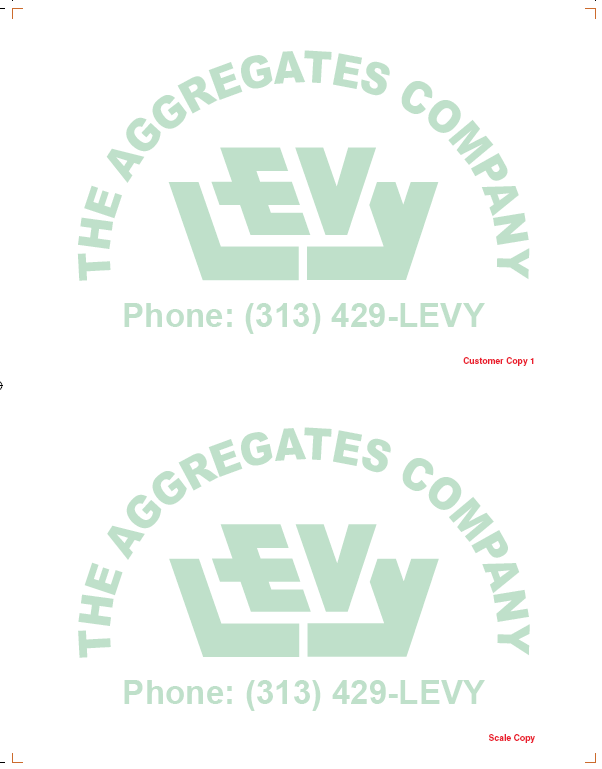 2-Ply Laser Scale Ticket LEVY Logo - DO