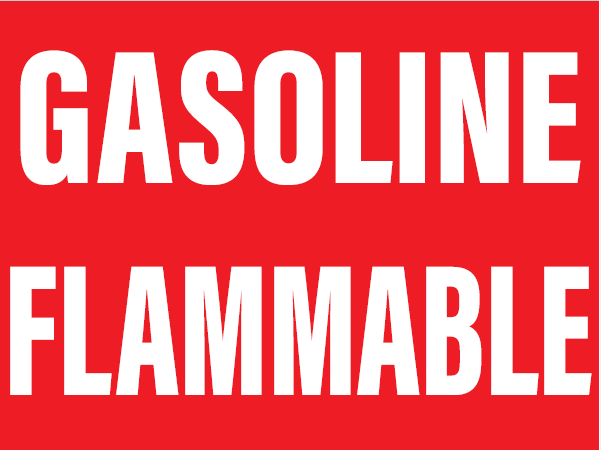 Gasoline Flammable 12"x 9" Vinyl Decal
