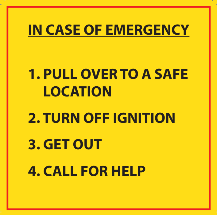 Incase of Emergency Square Labels 5" x 5"