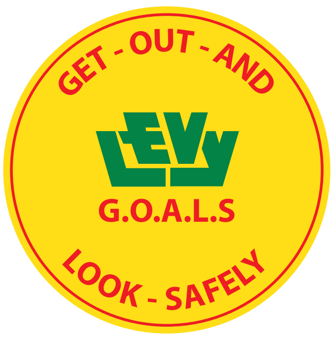 Get Out and Look Safely Label 5" Circle Label