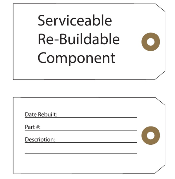 #5 Green Rebuild Tag 4-3/4" x 2-3/8"