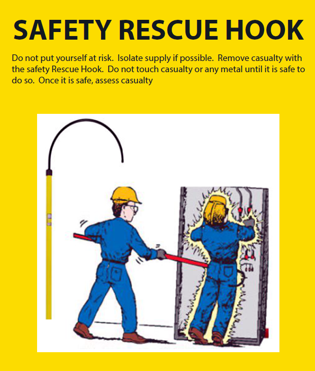 Safety Rescue Hook Sign 3mm Aluminum 8.5"x10"