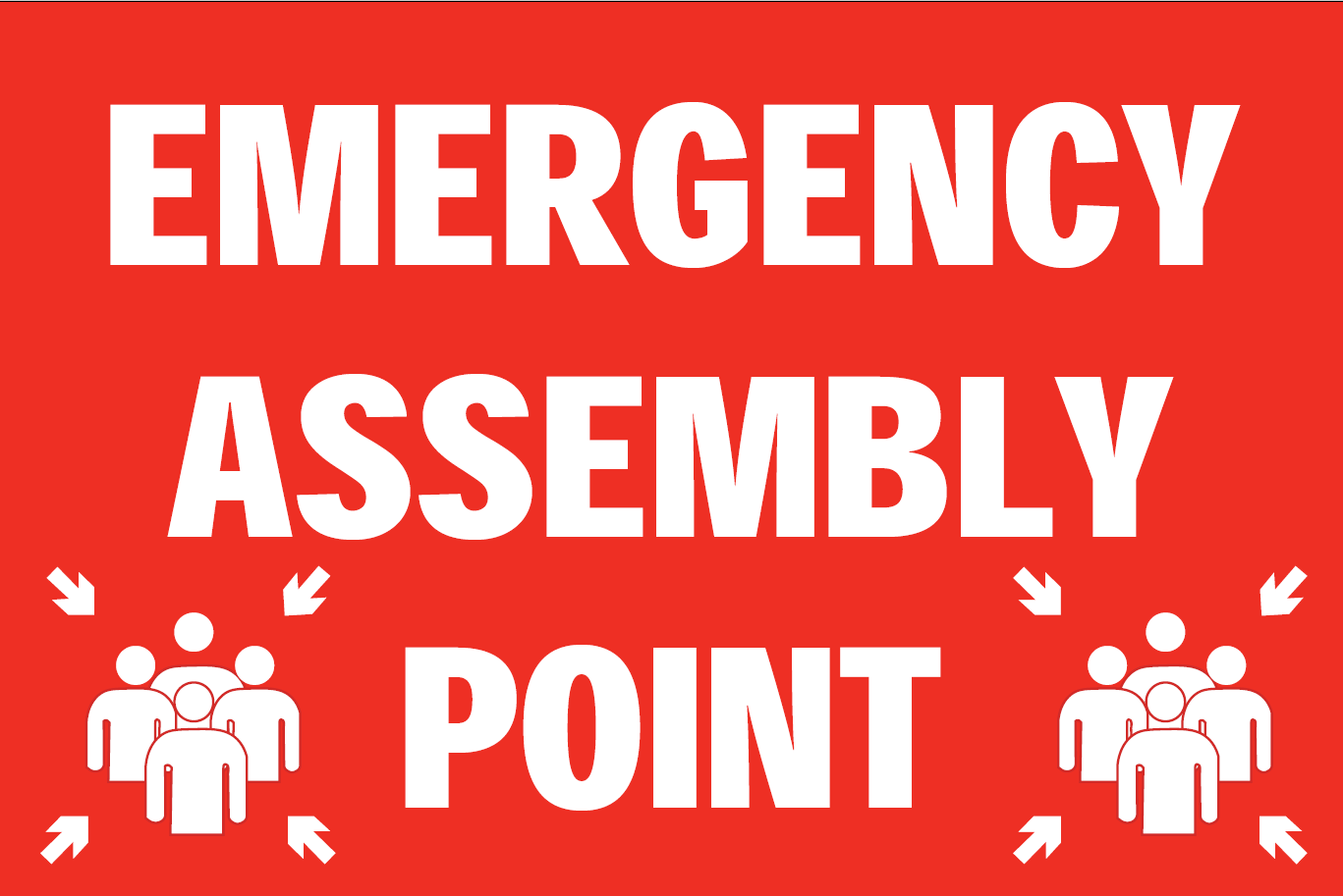 Aluminum Sign, 12" x 18" Emergency Assembly