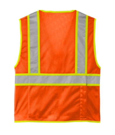 CornerStone ANSI Safety Vest, Zippered, Orange