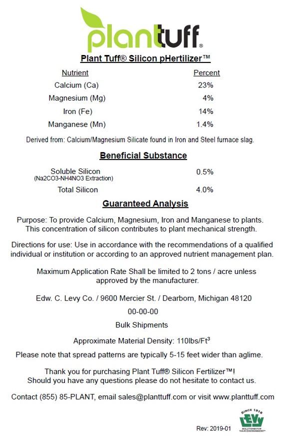 Planttuff pHertilizer Label