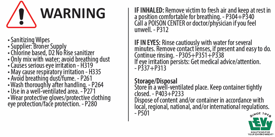 Warning Label Sanitizing Wipes; 3"x 6"