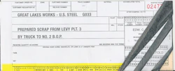 U.S. Steel Levy Plant 3 Scale Ticket
