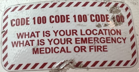 Code 100 Hard Hat Label