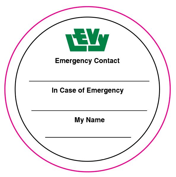 Emergency Contact Hard Hat Sticker - 3" Circle