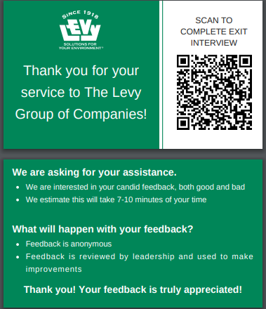 Exit Interview QR Card