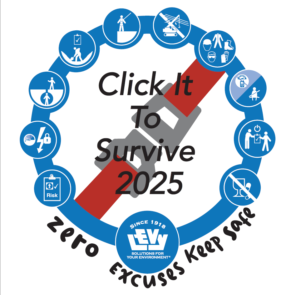 Click It To Survive - 2" x 2" - Hard Hat Sticker