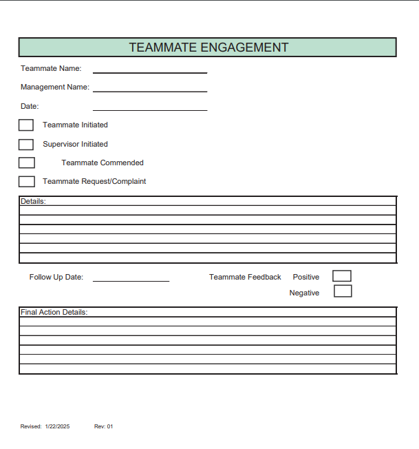 Teammate Engagement Pads