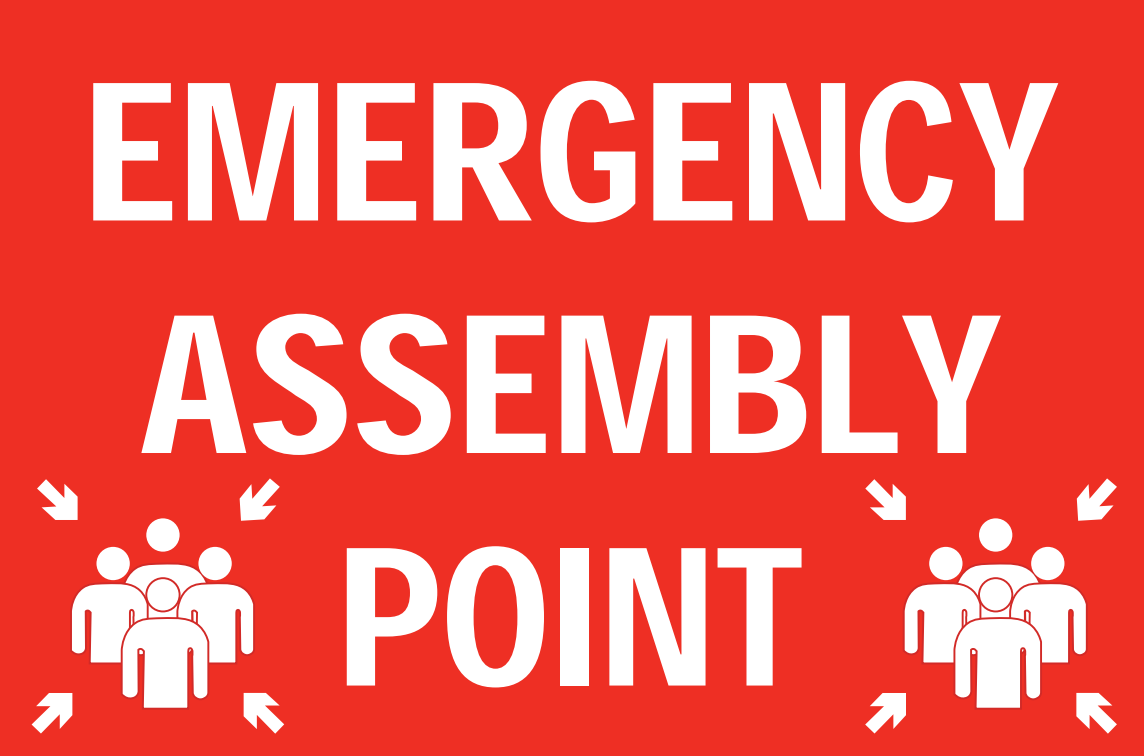 12" x 18" Emergency Assembly Aluminum Composite Sign