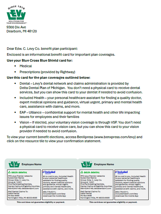 Letter with ID Cards