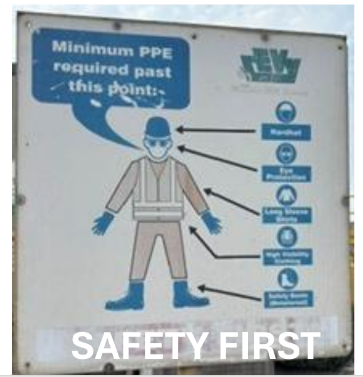 PPE Safety First Sign - 4'x4'