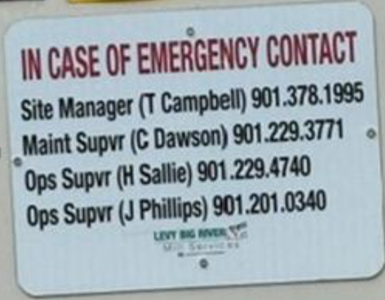 Emergency Contact Sign - 24"x20"