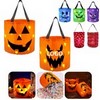 LED Light Up Halloween Pumpkin Trick Or Treat Candy Tote Bags For Kids Party